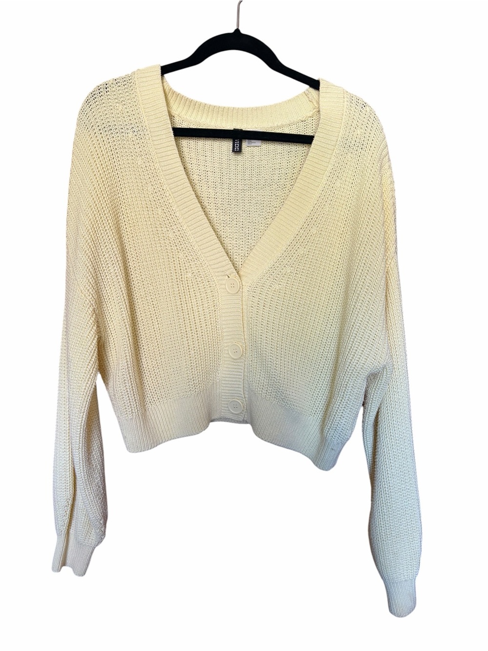 Soft Butter V-Neck Button-Front Cropped Cardigan